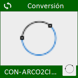 Convierte entidades de arco en círculos.