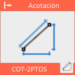 Acota el desplazamiento vertical, horizontal y la distancia entre 2 puntos marcados.