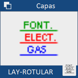 Este comando nos permite identificar las entidades del dibujo rotulando el nombre de la capa a la que esta entidad pertenece. Los rotulos se pueden configurar para que se coloque sobre la entidad, debajo o encima. Se puede también usar textos automáticos de forma que al cambiar una entidad de capa se cambie el rotulo de forma automática.